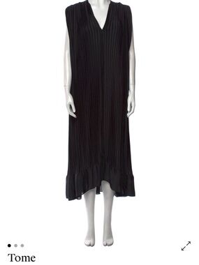 Tome black pleated maxi dress